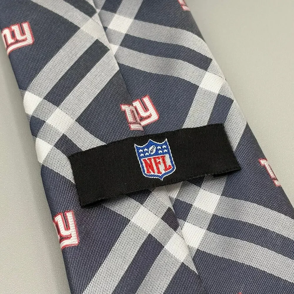 NFL New York Giants NY Football Men's Tie Blue Gray White Red Sporty Tie